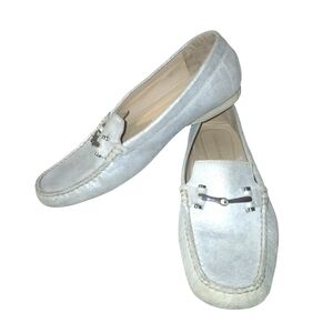 Donald Pliner Loren Irradescent Pearl Leather Loafers Women's Flats size 9